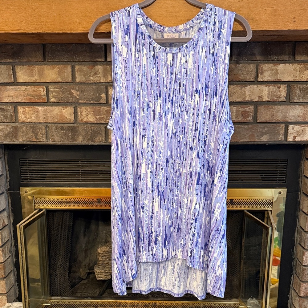 Purple and White Patterned Top by Logo Layers